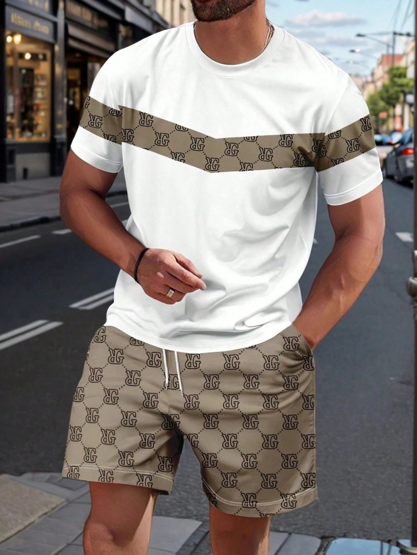 Mens Fashion Workwear - بدلة رجالية صيفية 2026 بنمط مطبوع