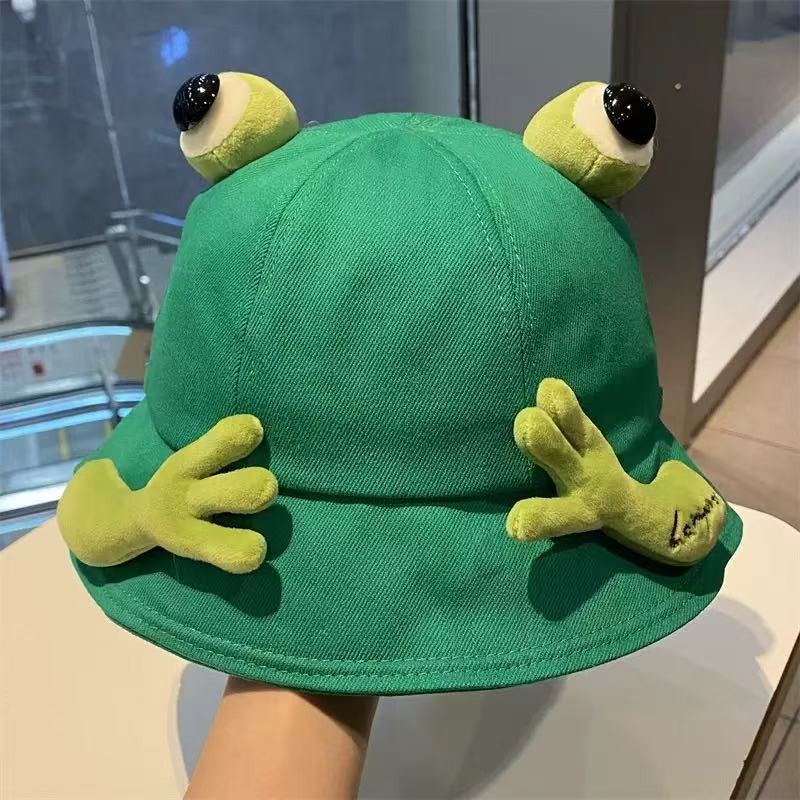 Mens Fashion Bucket Hat - قبعة صياد مضحكة بتصميم عيون الضفدع