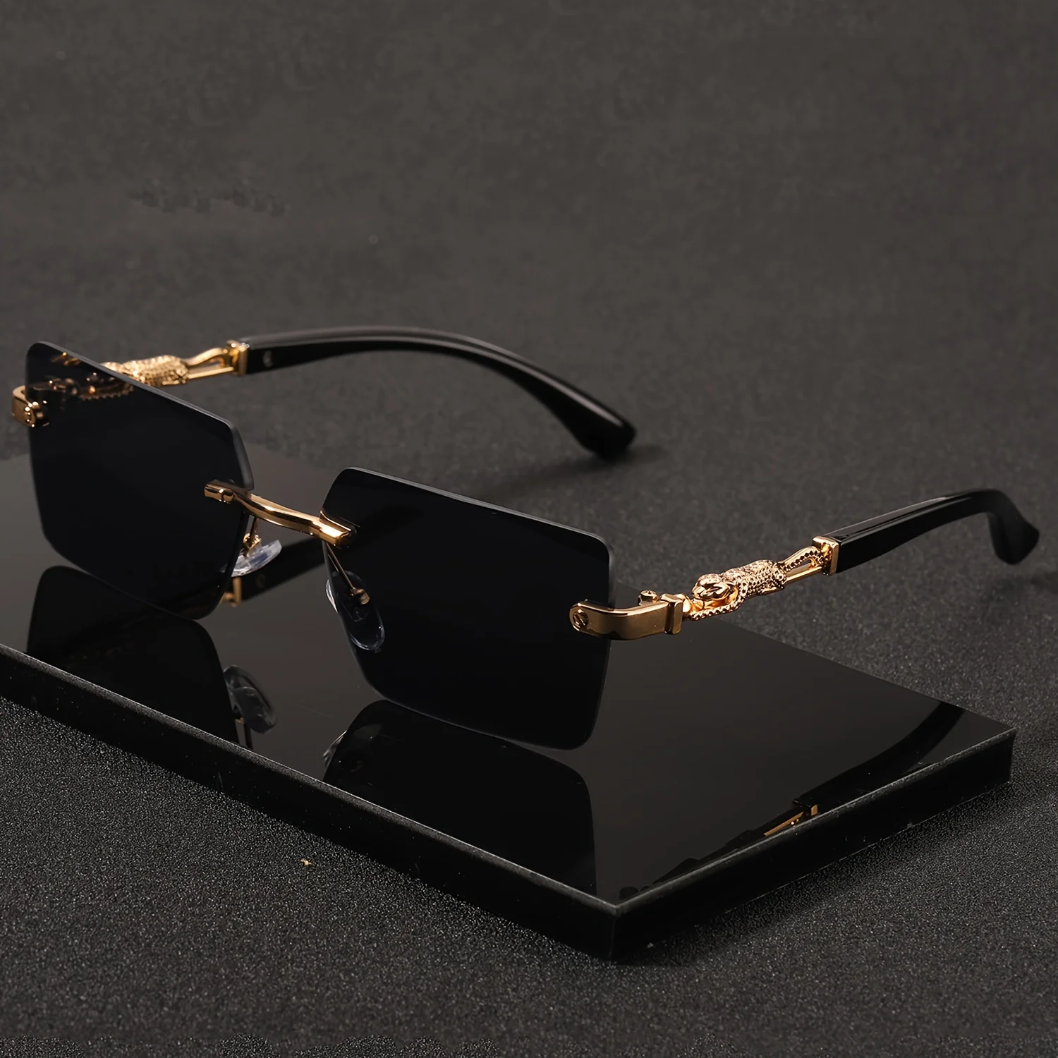 Men'S Fashion Rimless Glasses - 1 قطعة نظارات شمسية بدون إطار