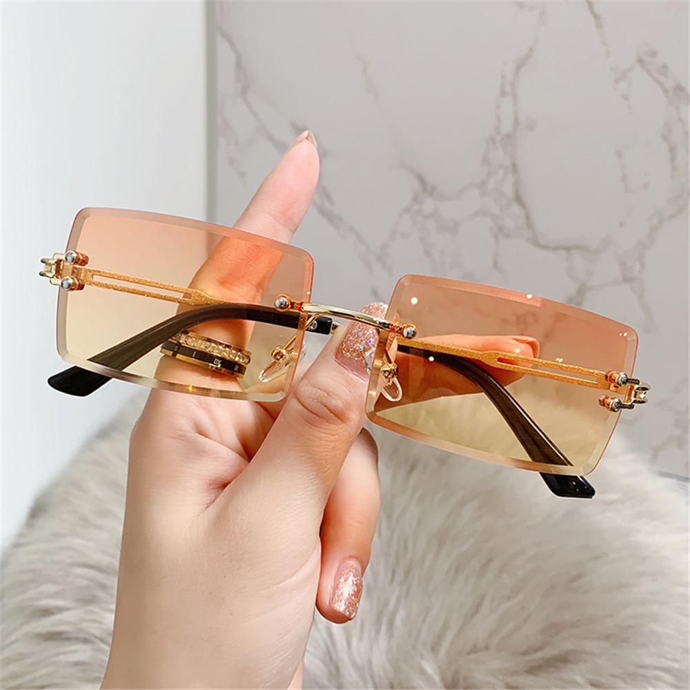 Men'S Fashion Rimless Glasses - نظارات شمسية مستقيمة بدون إطار للنساء