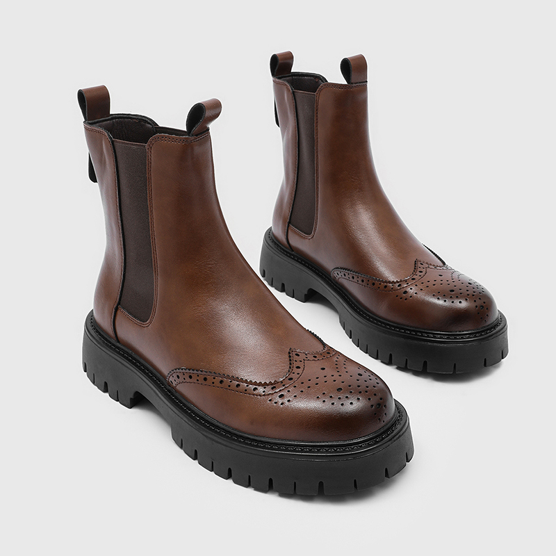 Chelsea Boots Men - الراقية الرجال تشيلسي الأحذية منحوتة مدخنة