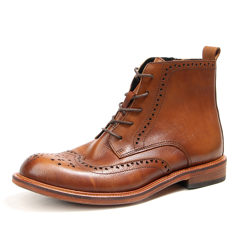 Men Fashion Vintage - خمر رجل الكاحل تشيلسي الأحذية الفاخرة