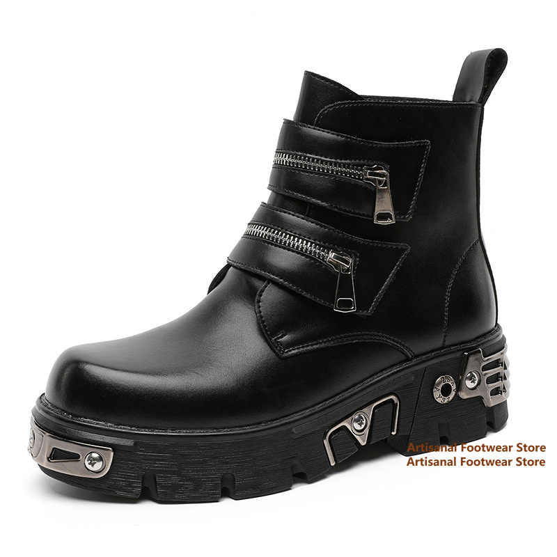 Chelsea Boots Men - أحذية كاحل للرجال بتصميم بانك مع