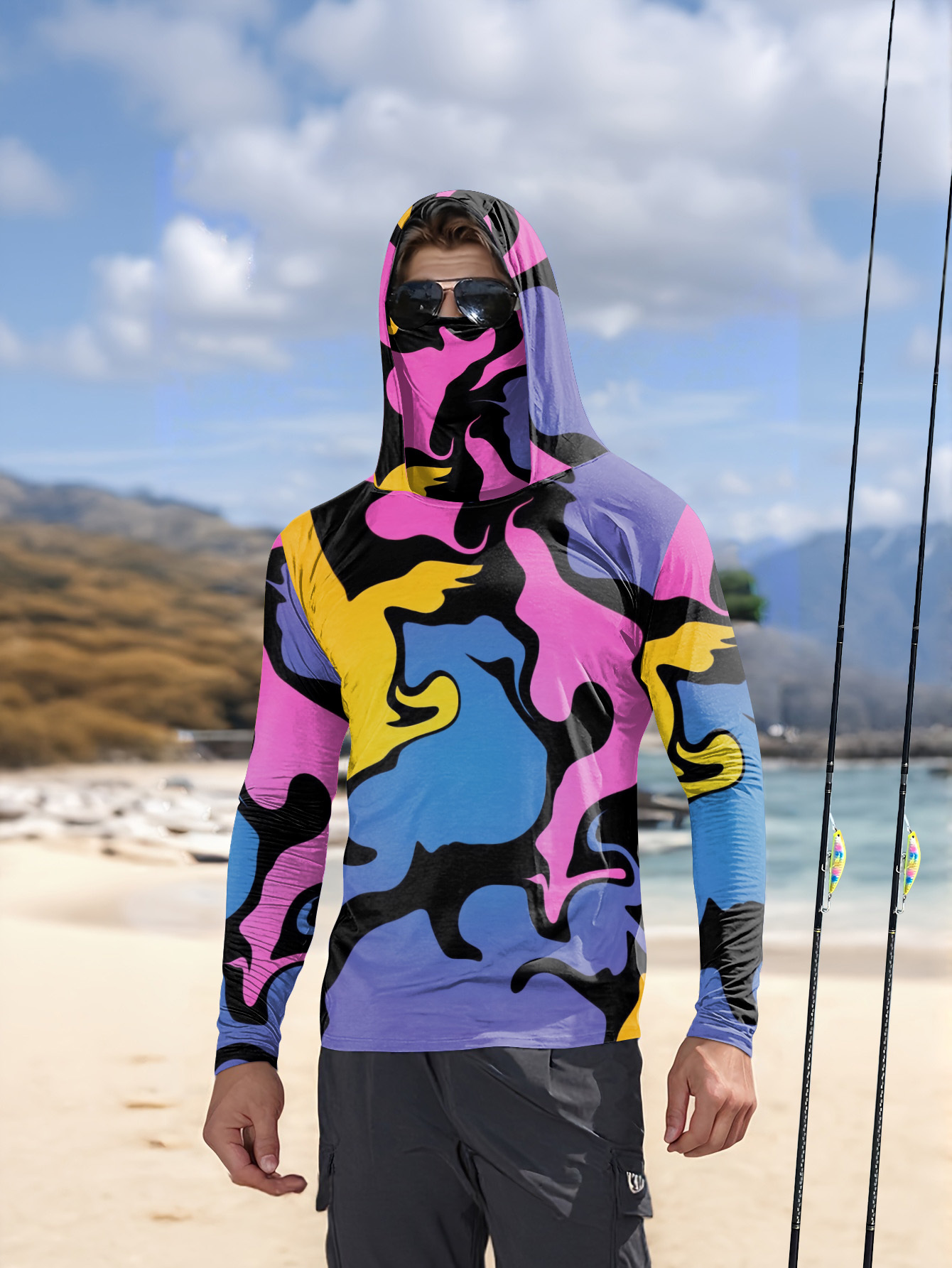 Men'S Fashion - قميص رجالي طويل الأكمام مطبوع بنمط