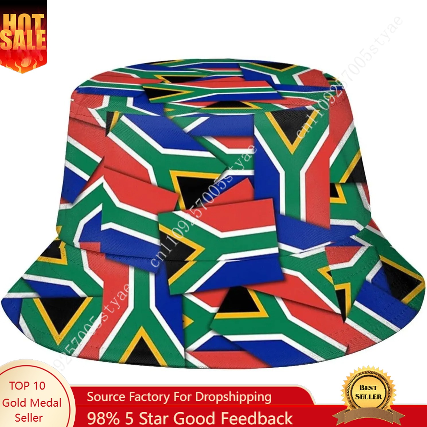 Mens Fashion Bucket Hat - جنوب أفريقيا العلم قبعة بحافة الرجال