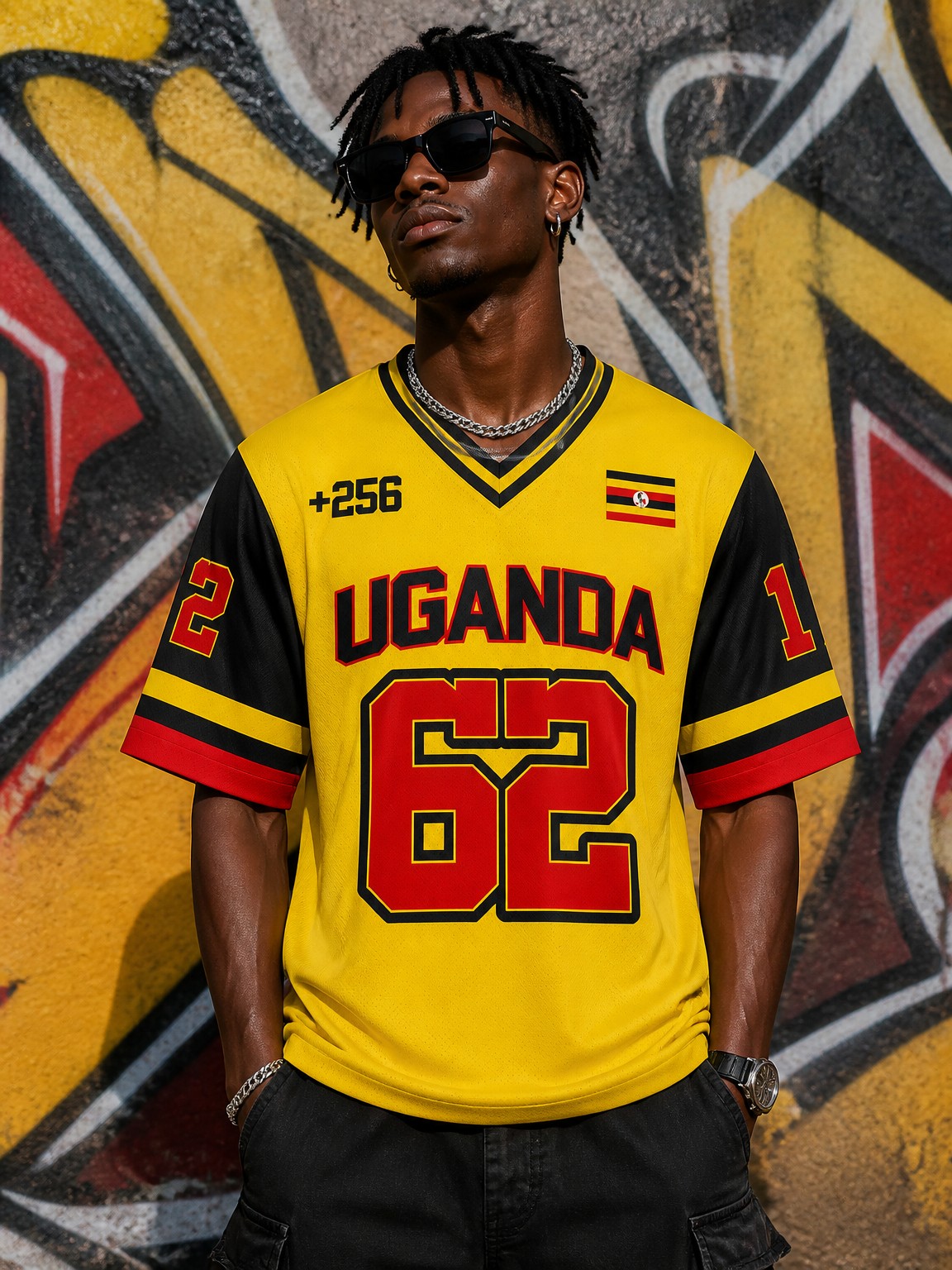 Men Fashion Uganda - قميص ساتان بياقة على شكل V