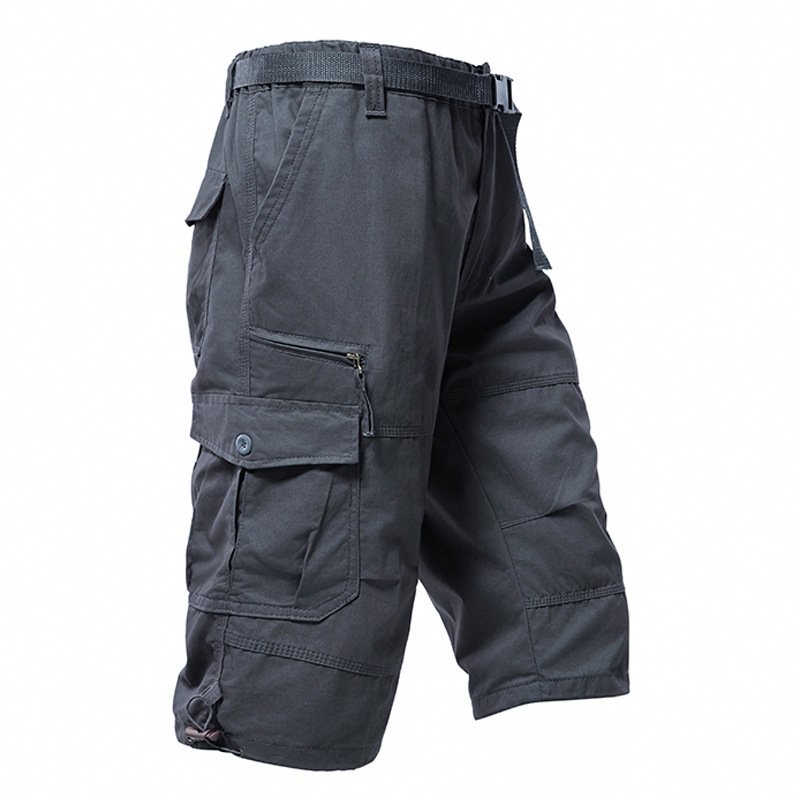 Mens Fashion Workwear - سراويل قطنية للرجال بطول 3/4 فضفاضة