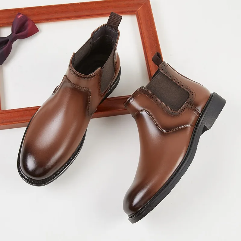 Men Fashion Vintage - أحذية أكسفورد كلاسيكية للرجال مصنوعة يدويًا