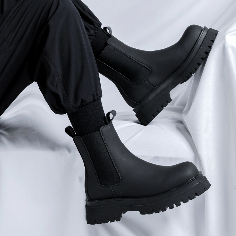 Chelsea Boots Men - 2026 بوتات رجالية سوداء عالية الرقبة
