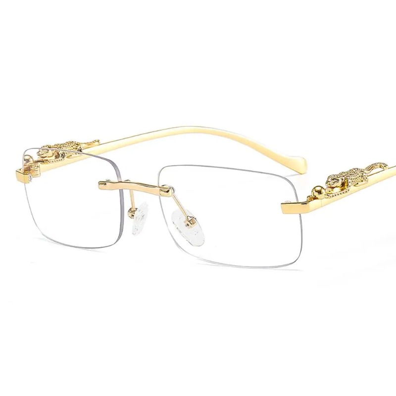 Men'S Fashion Rimless Glasses - نظارات شمسية مربعة بدون إطار للنساء
