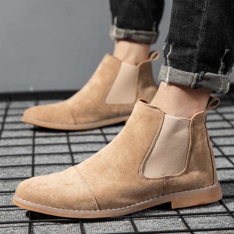 Chelsea Boots Men - أحذية تشيلسي رجالية من الجلد المدبوغ،