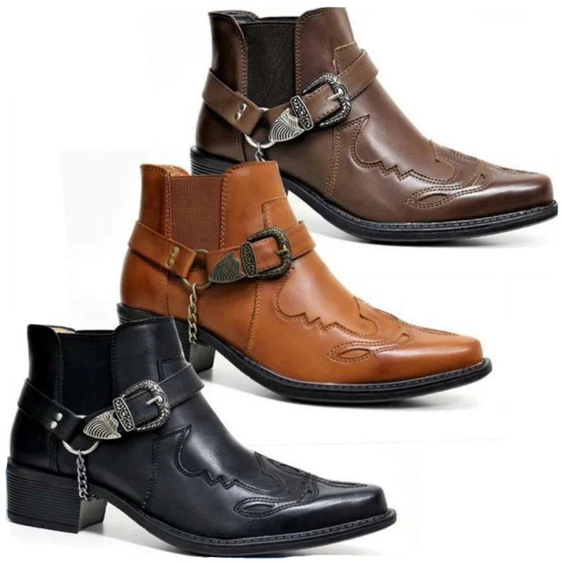 Men Fashion Vintage - أحذية رجالية عصرية 2026: بوت كاوبوي