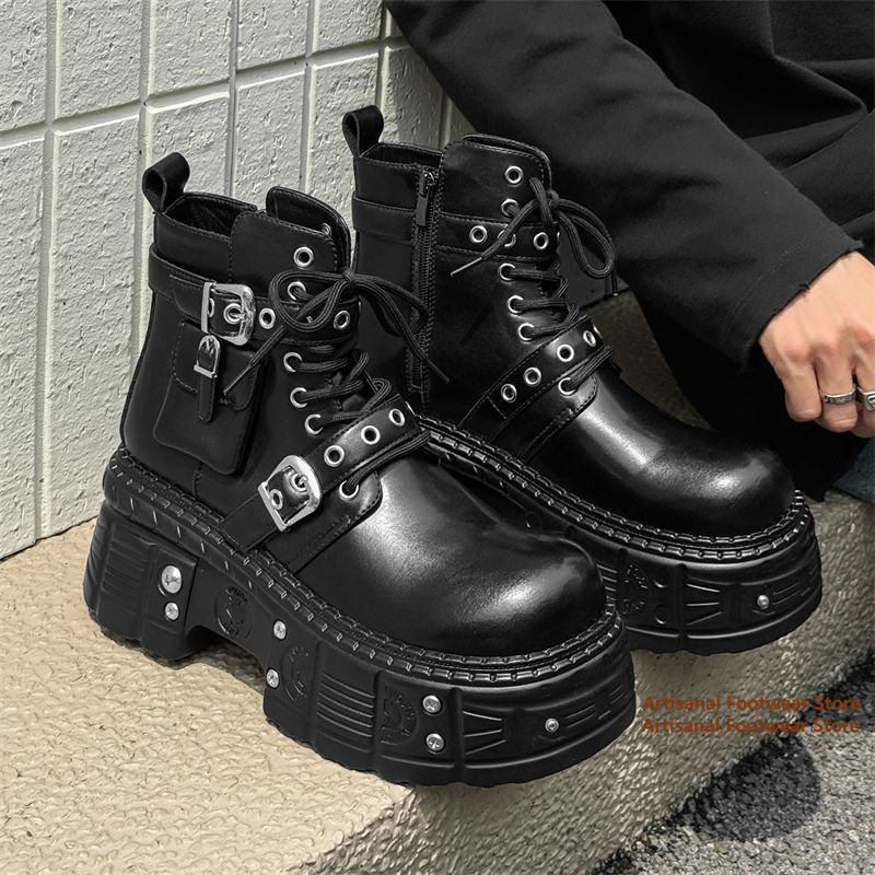 أحذية كاحل سوداء مزينة بجيوب،  - مراجعة Chelsea Boots Men وسعره