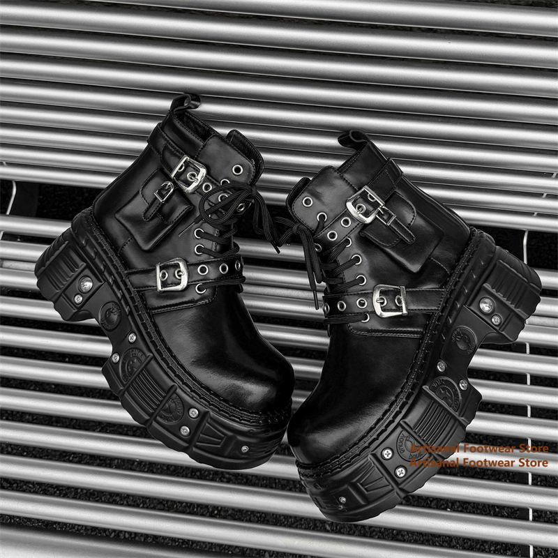 أحذية كاحل سوداء مزينة بجيوب،  - مراجعة Chelsea Boots Men وسعره