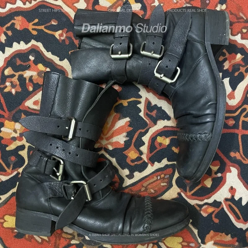 موضة الرجال جلد طبيعي دراجة نا - مراجعة Men Fashion Vintage وسعره