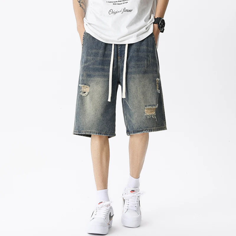 جينز رجالي قصير ممزق من الدنيم - مراجعة Men Fashion Jeans وسعره