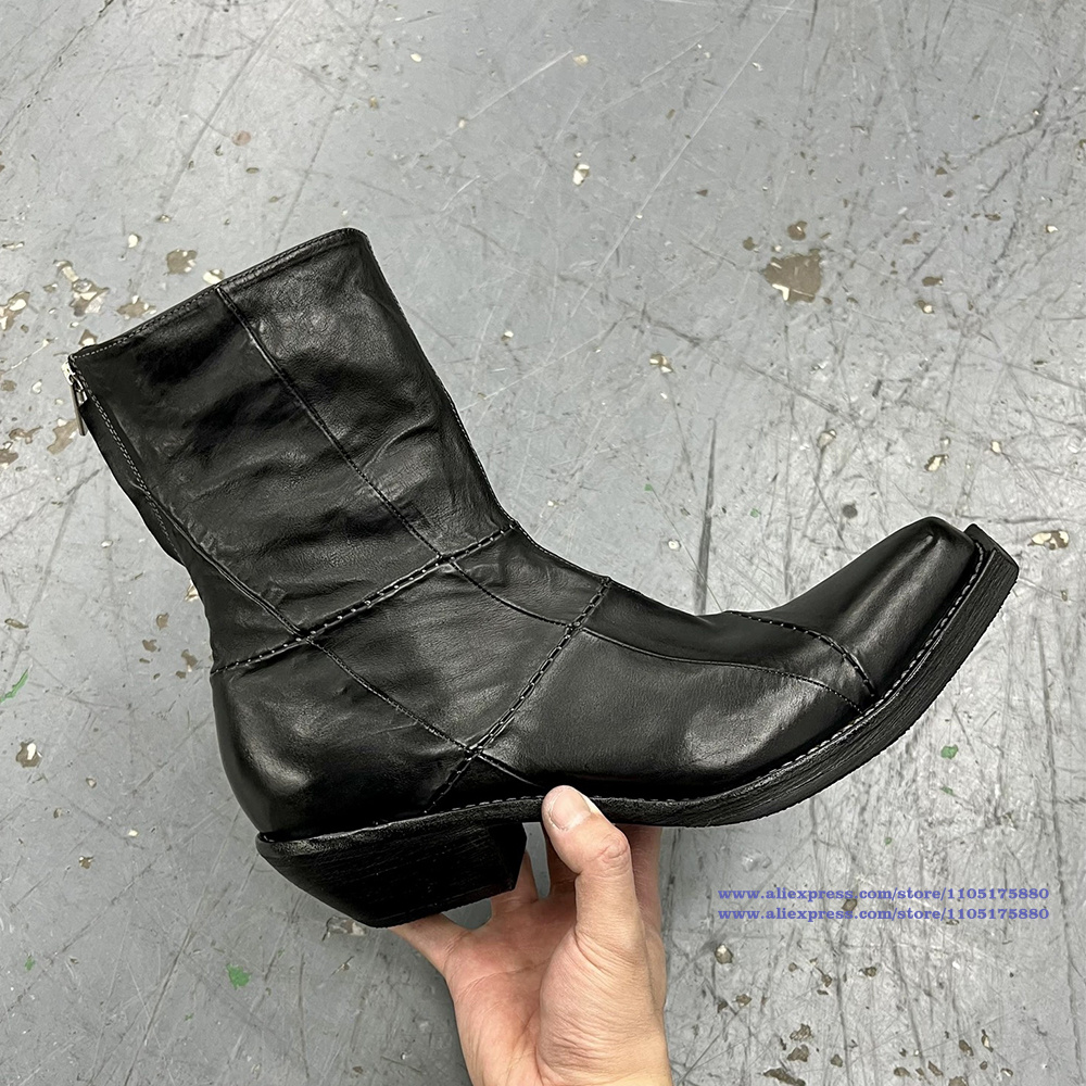 أحذية رجالية جلدية سوداء مدبب  - مراجعة Chelsea Boots Men وسعره