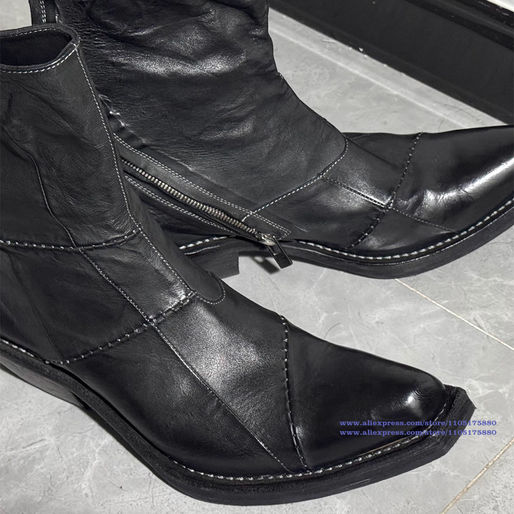 أحذية رجالية جلدية سوداء مدبب  - مراجعة Chelsea Boots Men وسعره