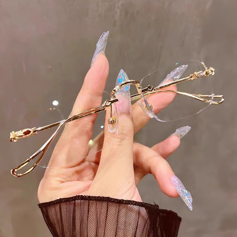 نظارات شفافة مستطيلة بدون إطار - مراجعة Men'S Fashion Rimless Glasses وسعره