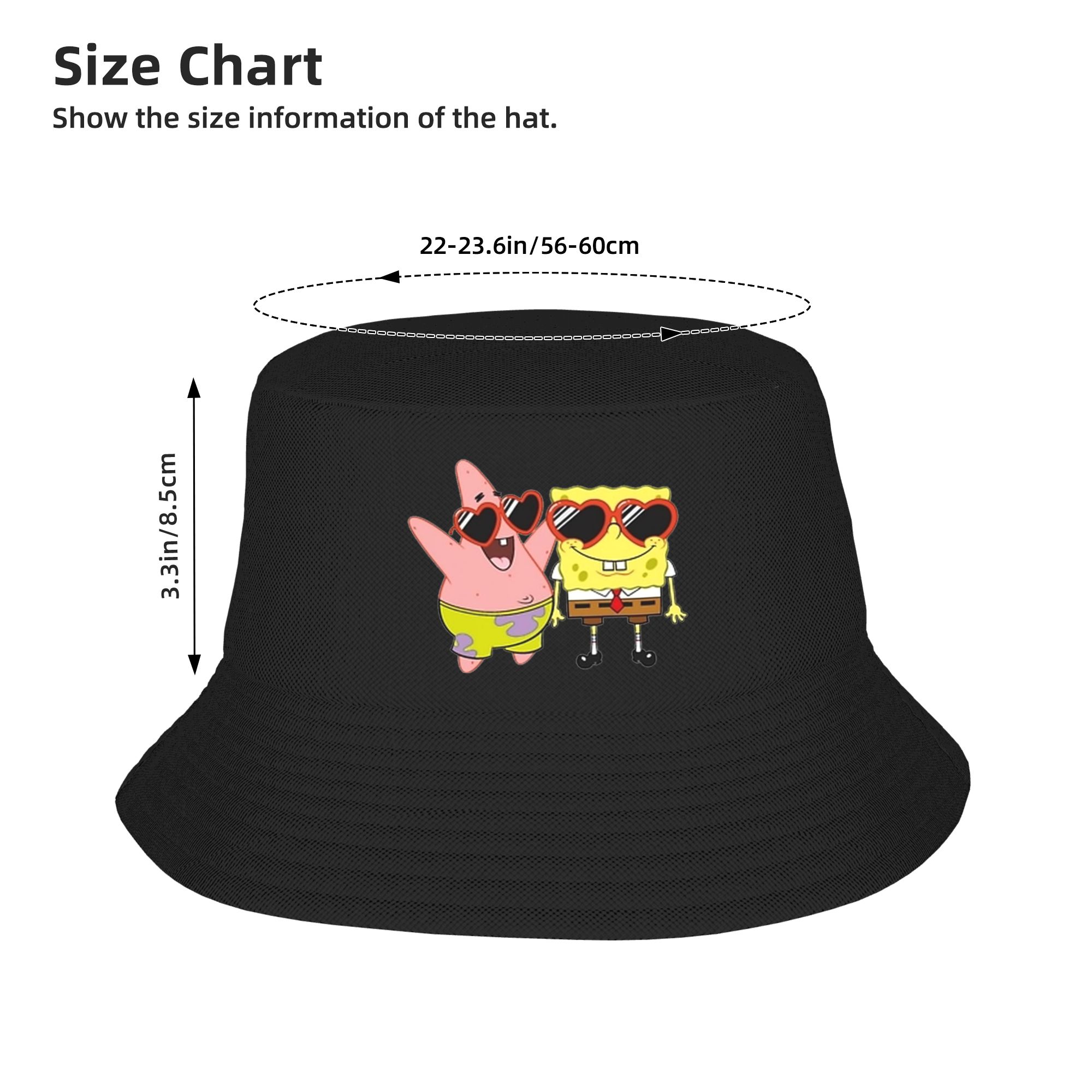 قبعة سبونج بوب على شكل قلب، قب - مراجعة Mens Fashion Bucket Hat وسعره