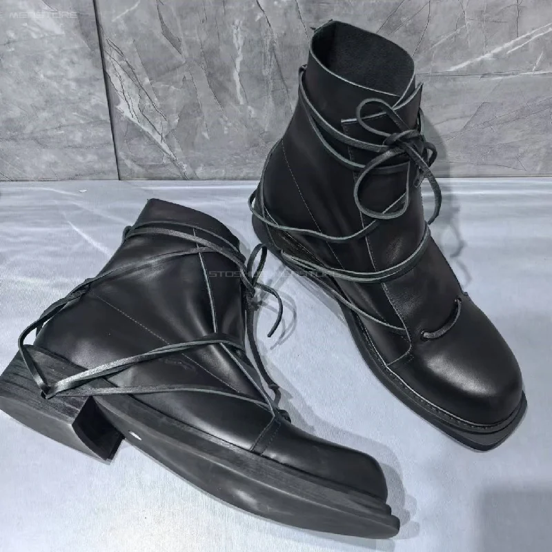 جلد طبيعي أسود ساحة تو أحذية ب - مراجعة Chelsea Boots Men وسعره