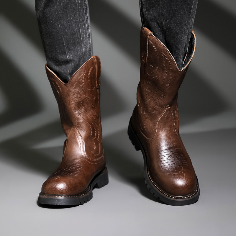 موضة رجالي أحذية رعاة البقر جد - مراجعة Men Fashion Vintage وسعره