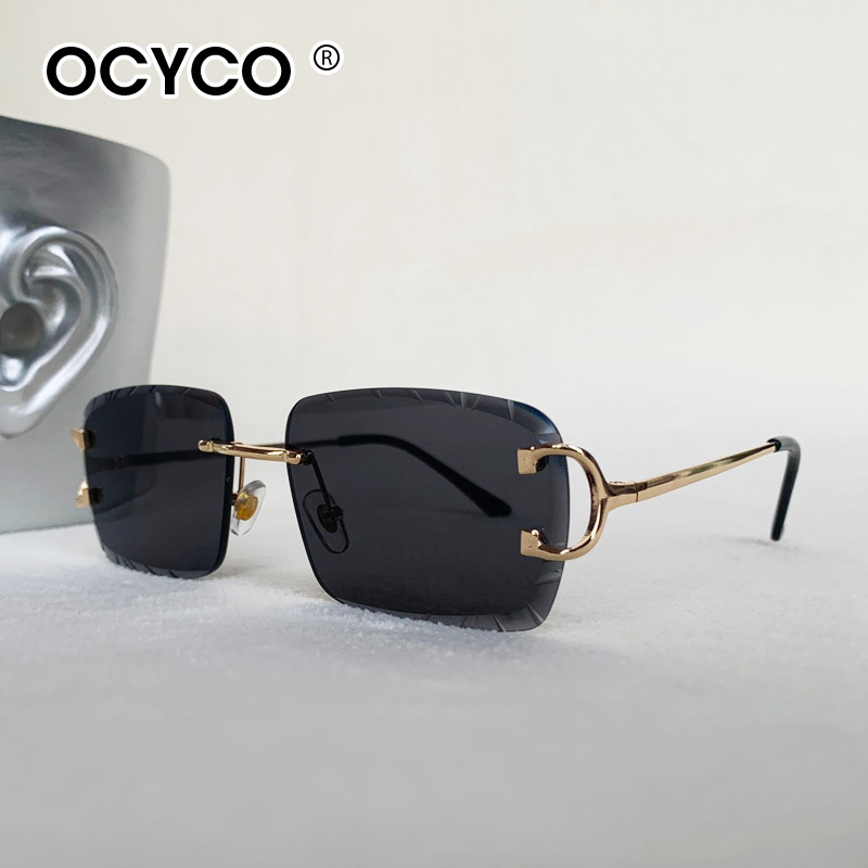 نظارات شمسية مربعة بدون شفة لل - مراجعة Men'S Fashion Rimless Glasses وسعره