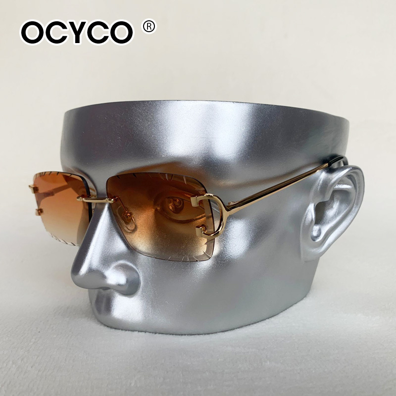 نظارات شمسية مربعة بدون شفة لل - مراجعة Men'S Fashion Rimless Glasses وسعره