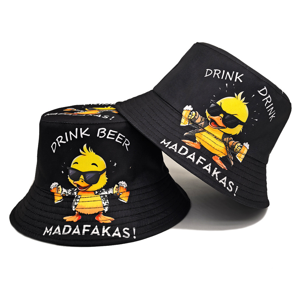 قبعة صيفية مضحكة بطبعة بطة منا - مراجعة Mens Fashion Bucket Hat وسعره