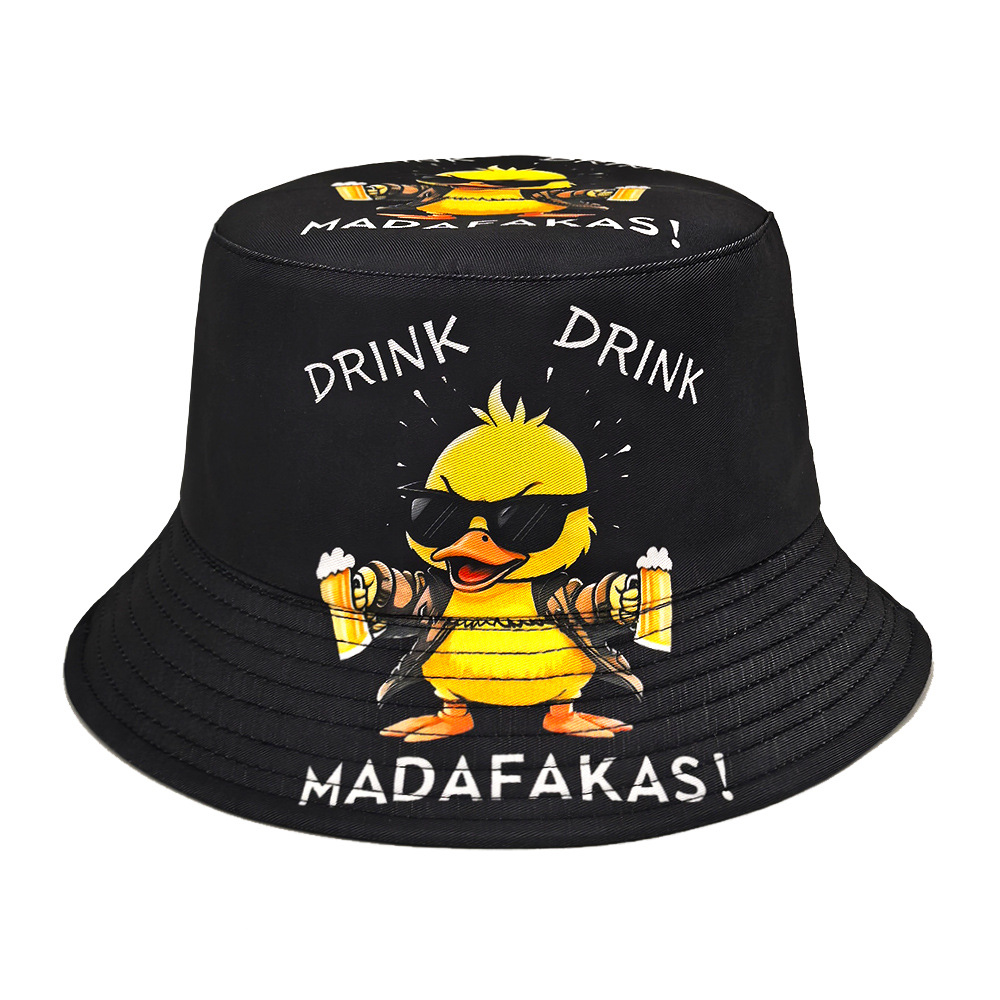قبعة صيفية مضحكة بطبعة بطة منا - مراجعة Mens Fashion Bucket Hat وسعره