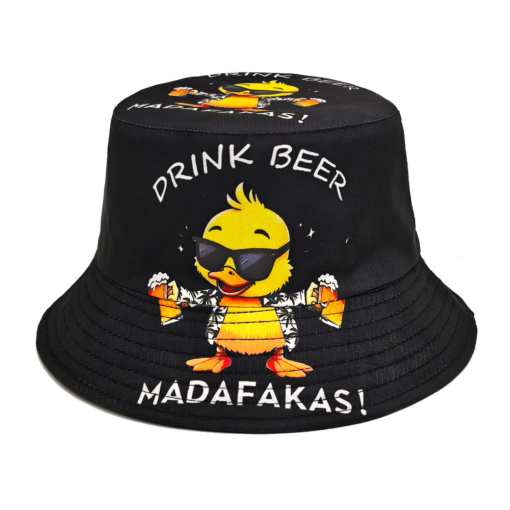 قبعة صيفية مضحكة بطبعة بطة منا - مراجعة Mens Fashion Bucket Hat وسعره
