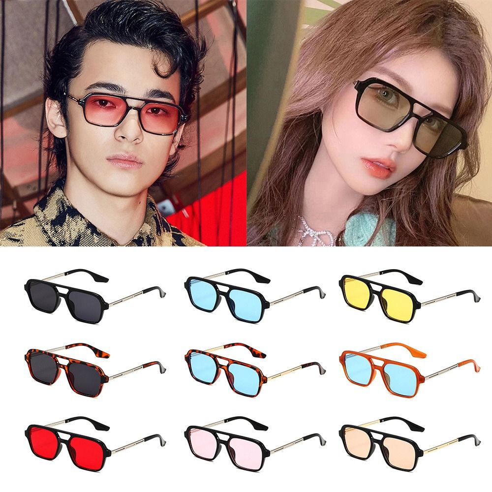 نظارات شمسية مربعة الشكل بحماي - مراجعة Men'S Fashion 70S وسعره