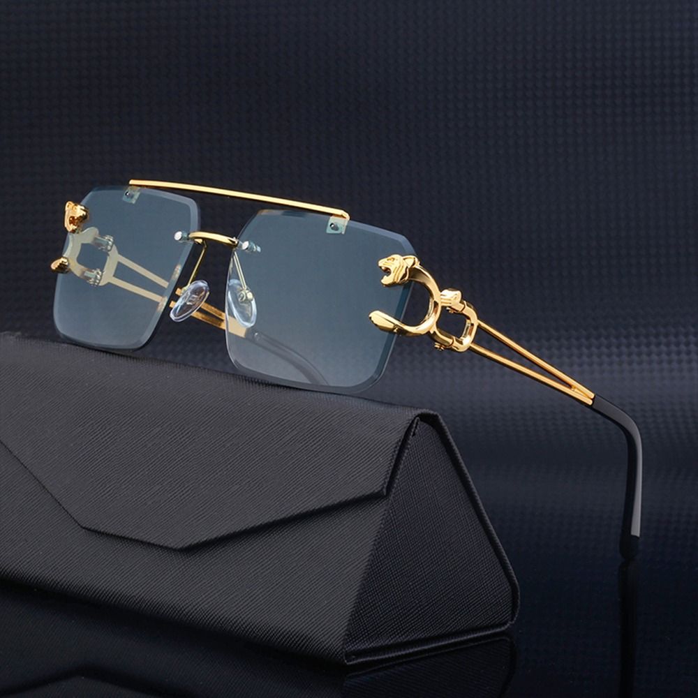 موضة ليوبارد بدون شفة مربع جسر - مراجعة Men'S Fashion Rimless Glasses وسعره