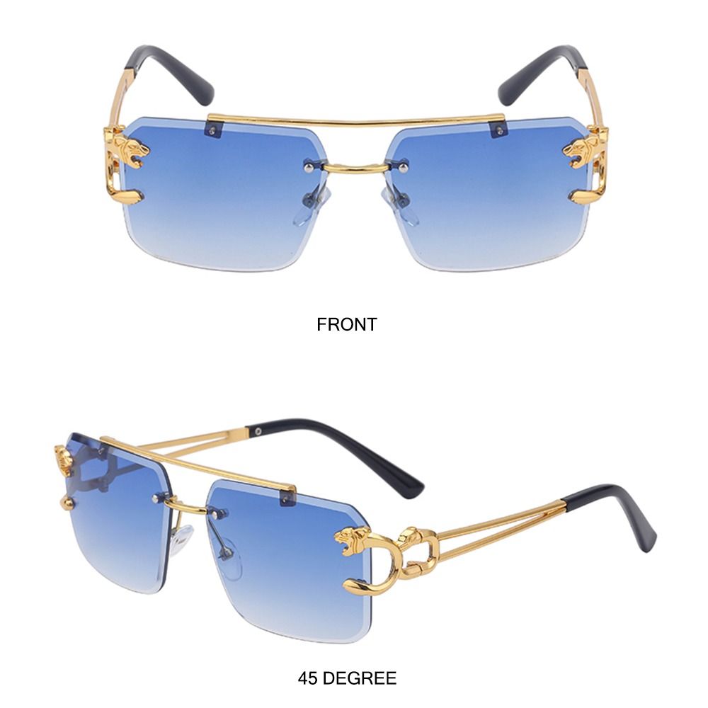 موضة ليوبارد بدون شفة مربع جسر - مراجعة Men'S Fashion Rimless Glasses وسعره