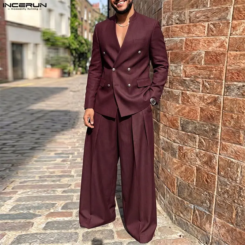 طقم رجالي من INCERUN بلون موحد - مراجعة Men Fashion Elegant وسعره