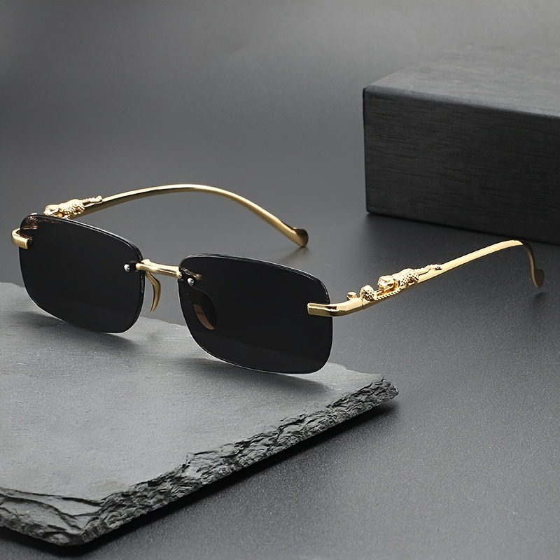 نظارات شمسية معدنية بدون إطار  - مراجعة Men'S Fashion Rimless Glasses وسعره