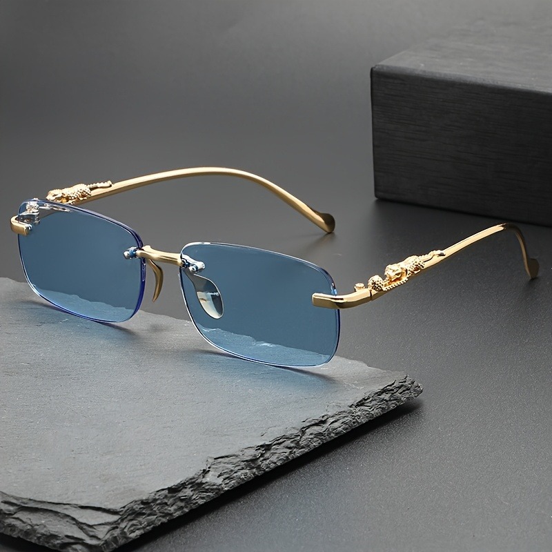 نظارات شمسية معدنية بدون إطار  - مراجعة Men'S Fashion Rimless Glasses وسعره