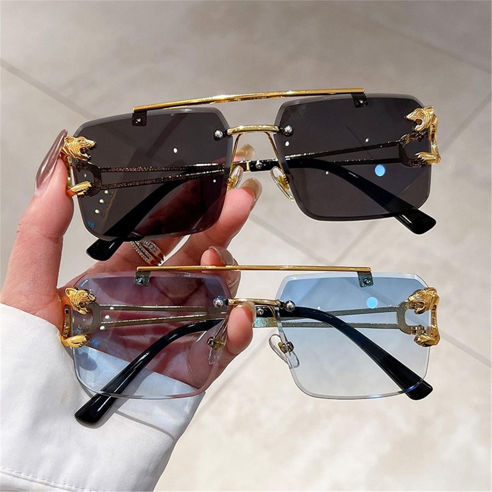 نظارات شمسية عصرية بدون إطار ب - مراجعة Men'S Fashion Rimless Glasses وسعره