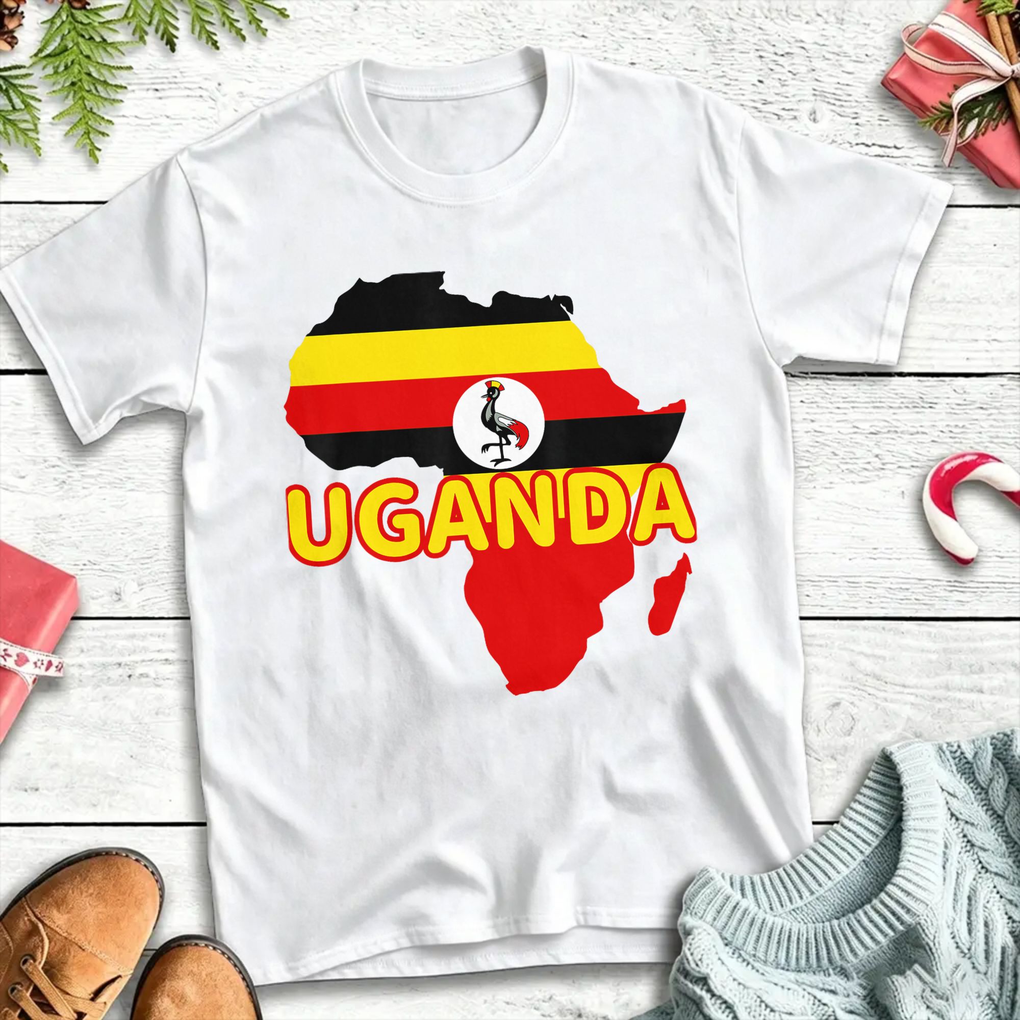 قميص تي شيرت بتصميم خريطة علم  - مراجعة Men Fashion Uganda وسعره
